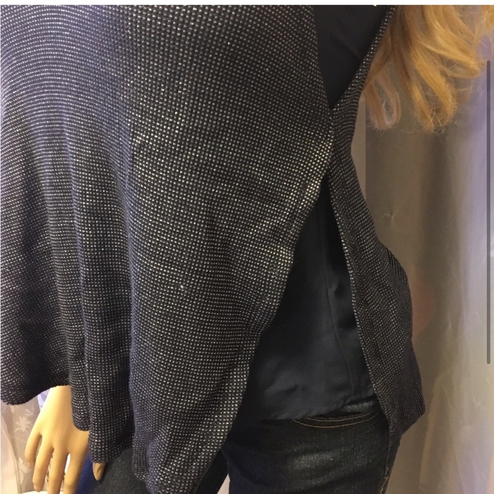 NWT Anthropologie Deletta Navy Silver Glitter Layered Tank Top XXS - Picture 9 of 9